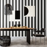 OHPOPSI Laid Bare Wallpaper Bloc Stripe Colourway Midnight Lifestyle Image