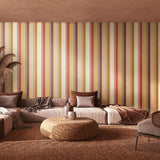 OHPOPSI Laid Bare Wallpaper Multi Stripe Colourway Amber Mix Lifestyle Image