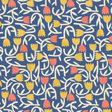OHPOPSI Wallpaper Tiny Tulip Colourway Indigo Mix Tile Image