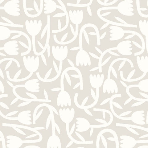 OHPOPSI Wallpaper Tiny Tulip Colourway Stone Close Up Image